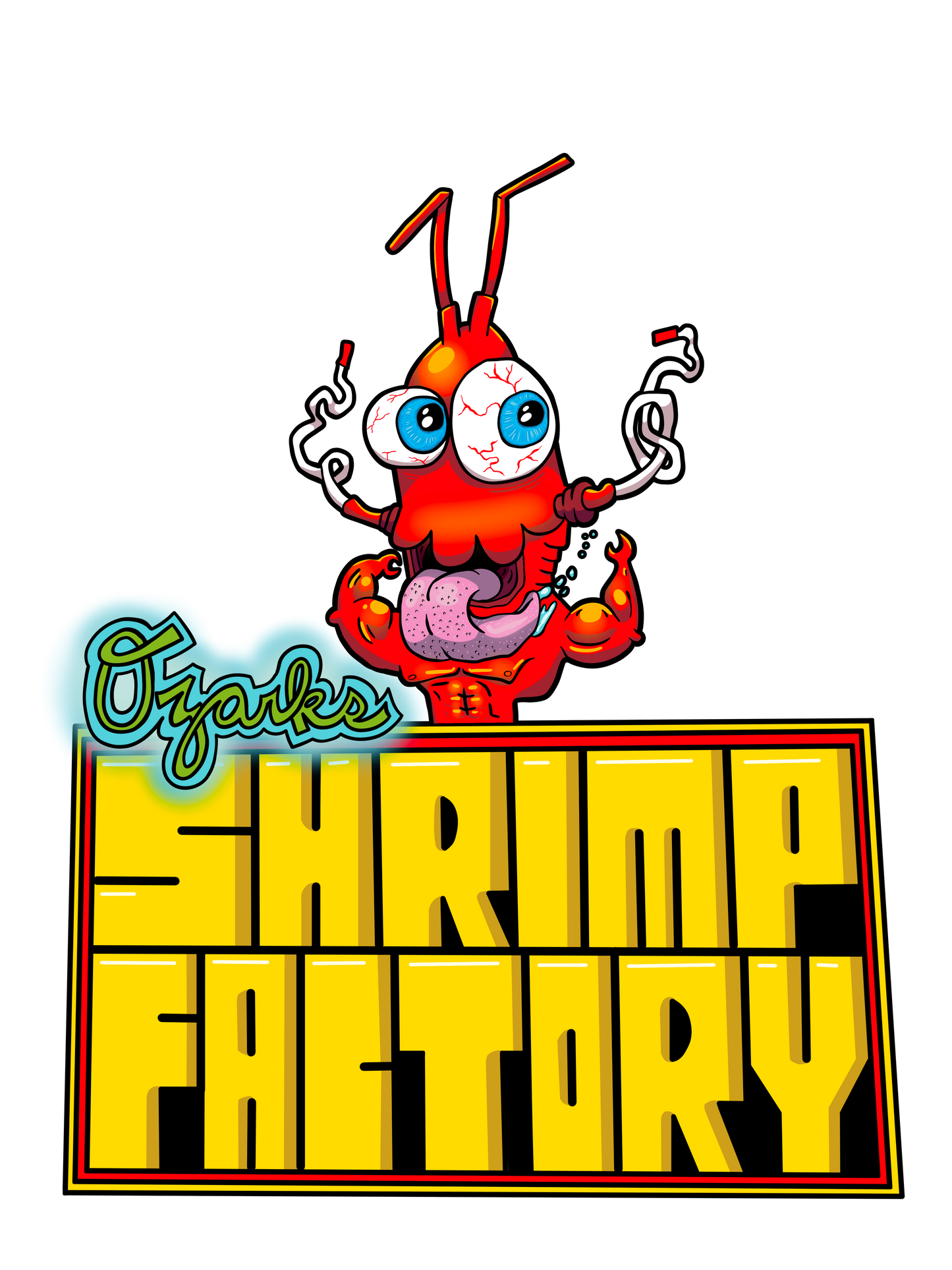 Ozarks Shrimp Factory Logo Sticker